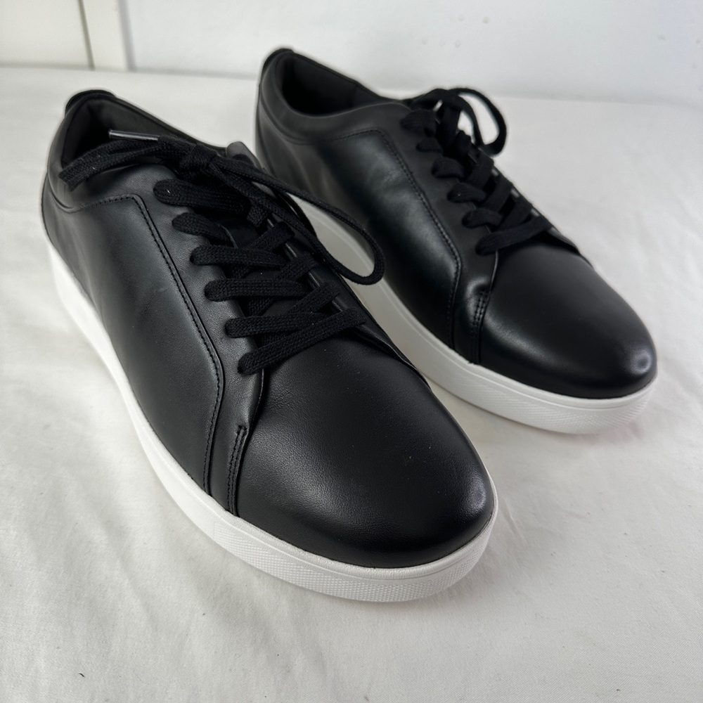 FitFlop Rally low top Leather Black Sneakers Women’s 10 New no Box